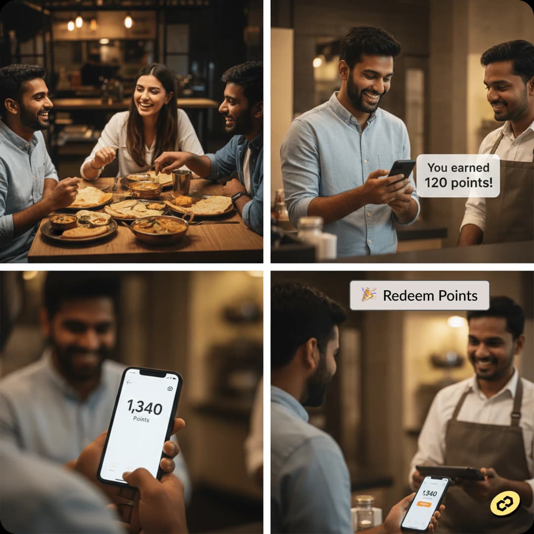 Point-based loyalty program interface showing customer rewards system